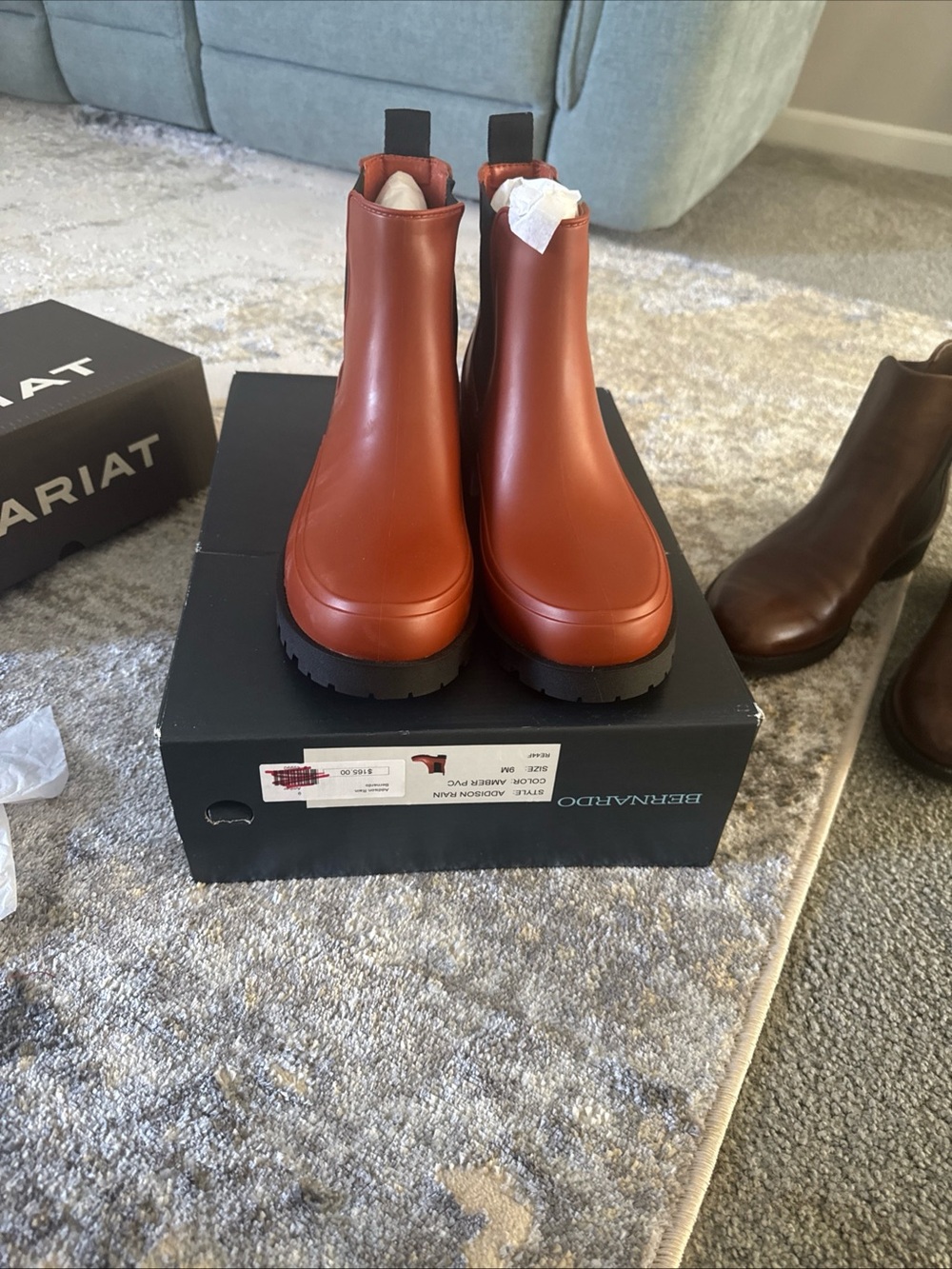 Bernardo Rust Brown Chelsea Combat Boots